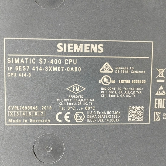 Siemens 6es7 414-3xm07-0ab0 Simatic S7-400