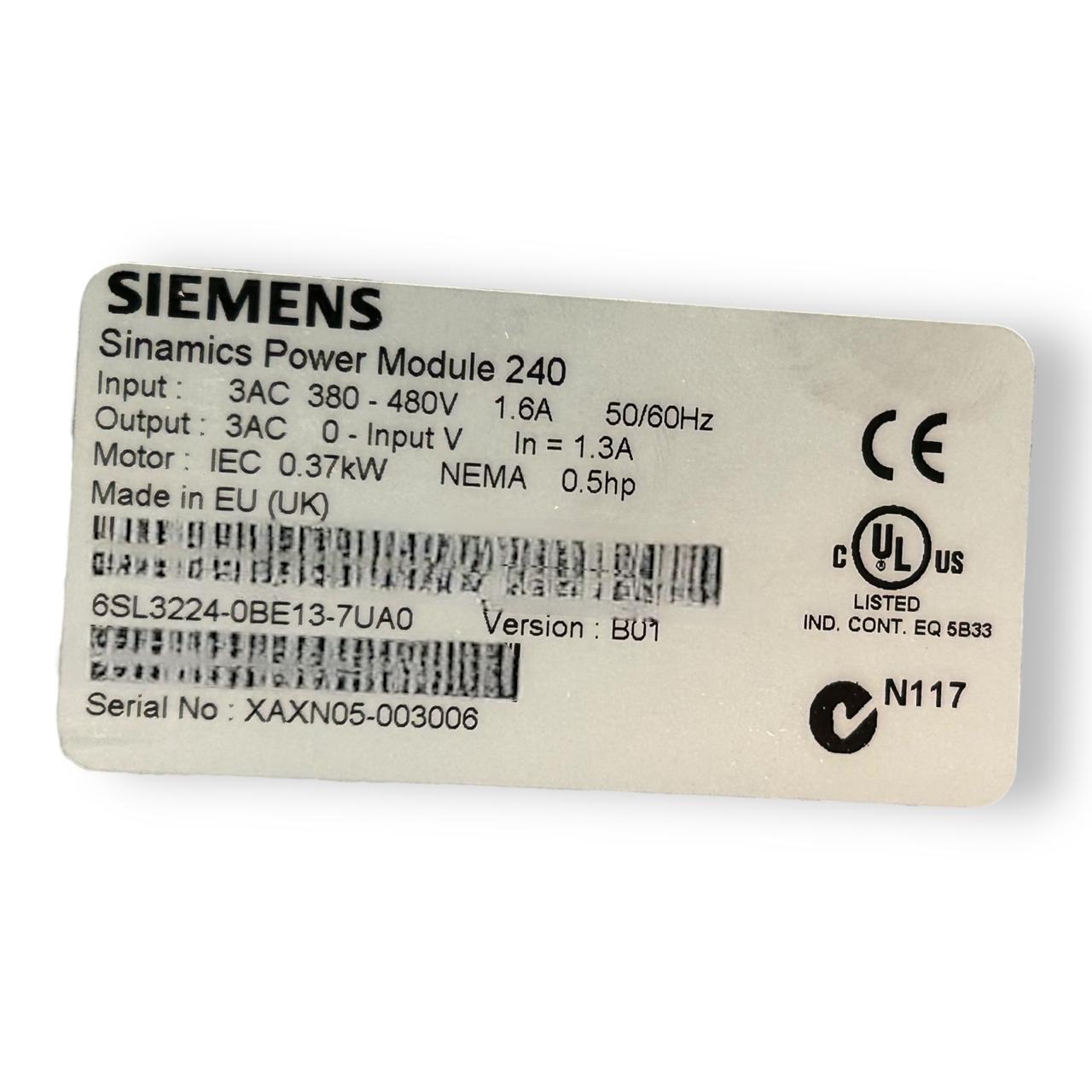 SIEMENS 6SL3224-0BE13-7UA0 Variador de frecuencia