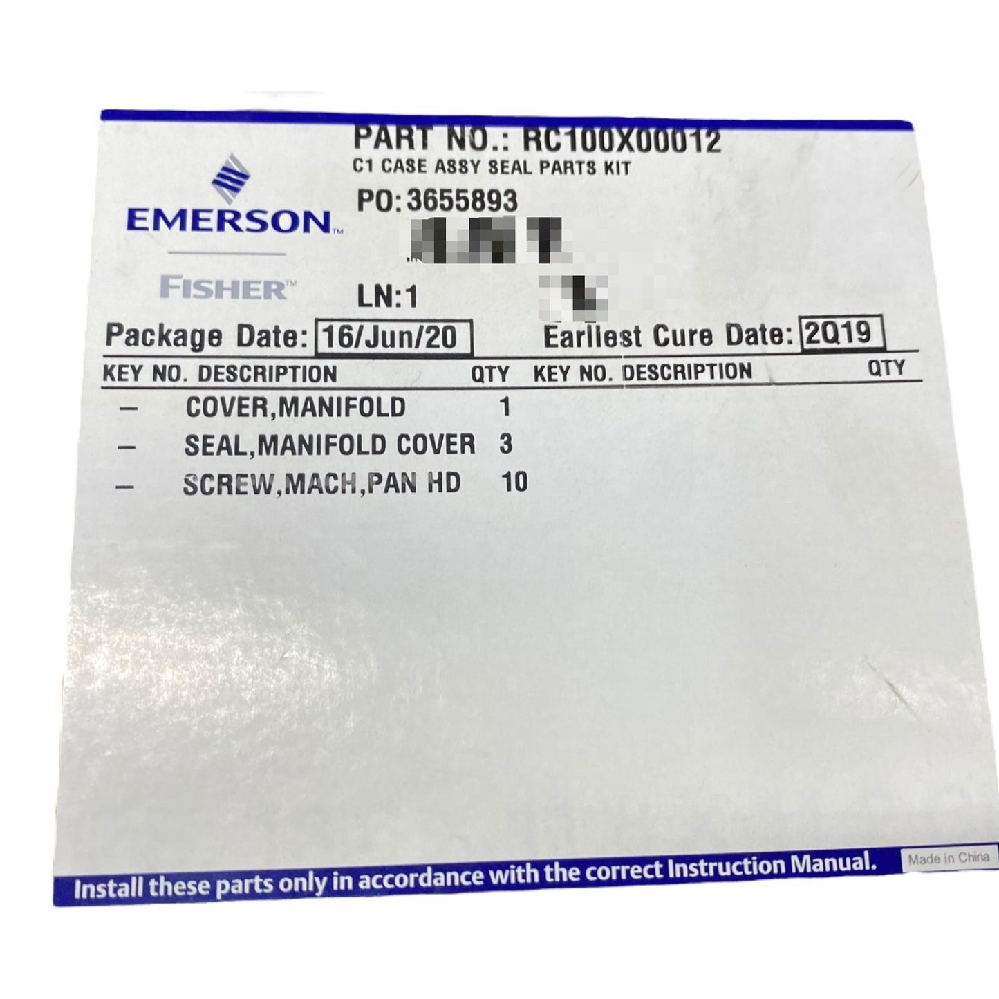 Emerson RC100X00012 Kit