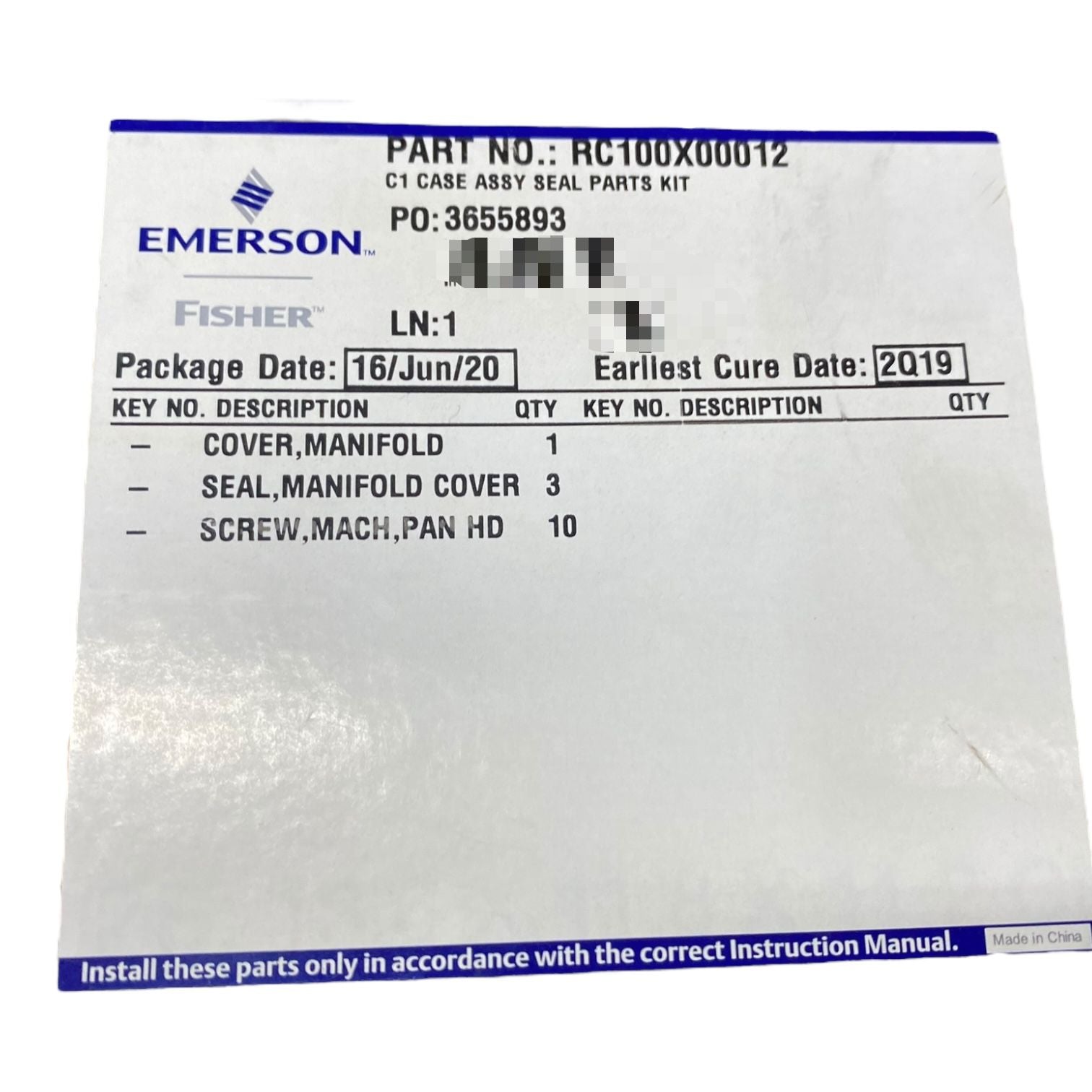 Emerson RC100X00012 Kit