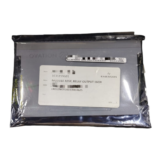 EMERSON OVATION 1C31219G01 Salida de relevador