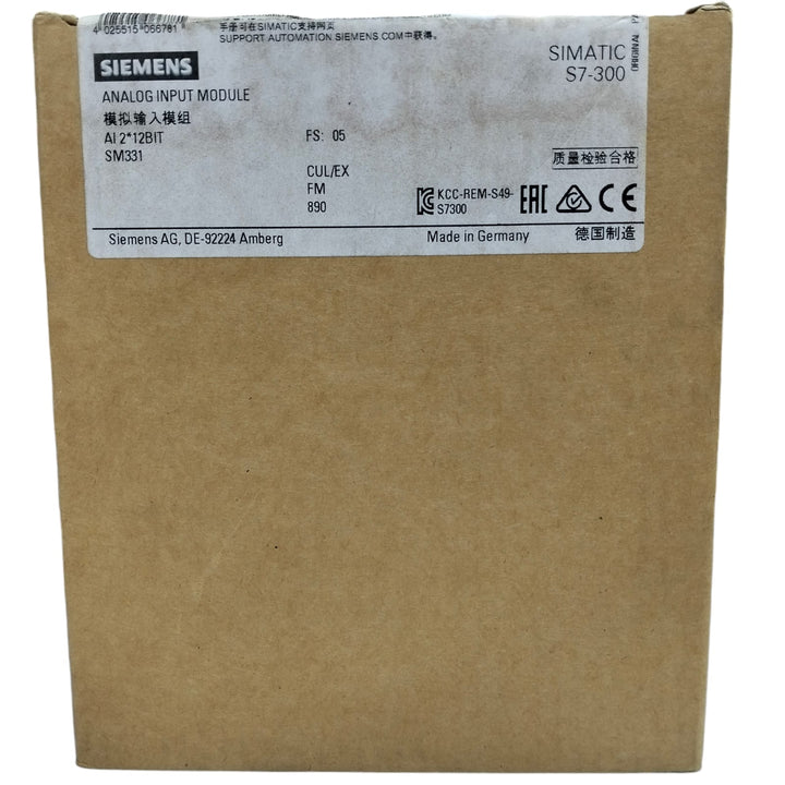 Siemens  6es7 331-7kb02-0ab0 SIMATIC S7-300