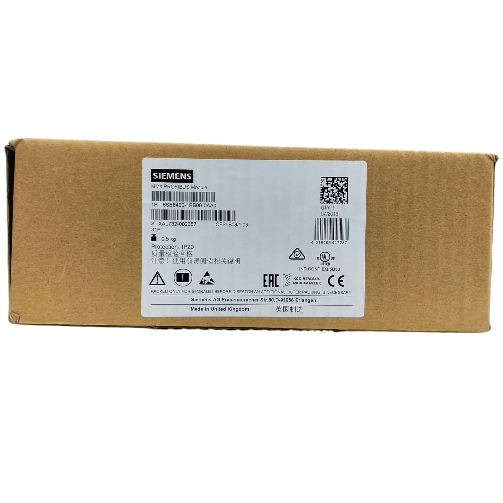 Siemens 6se6400-1pb00-0aa0 PROFIBUS MM4
