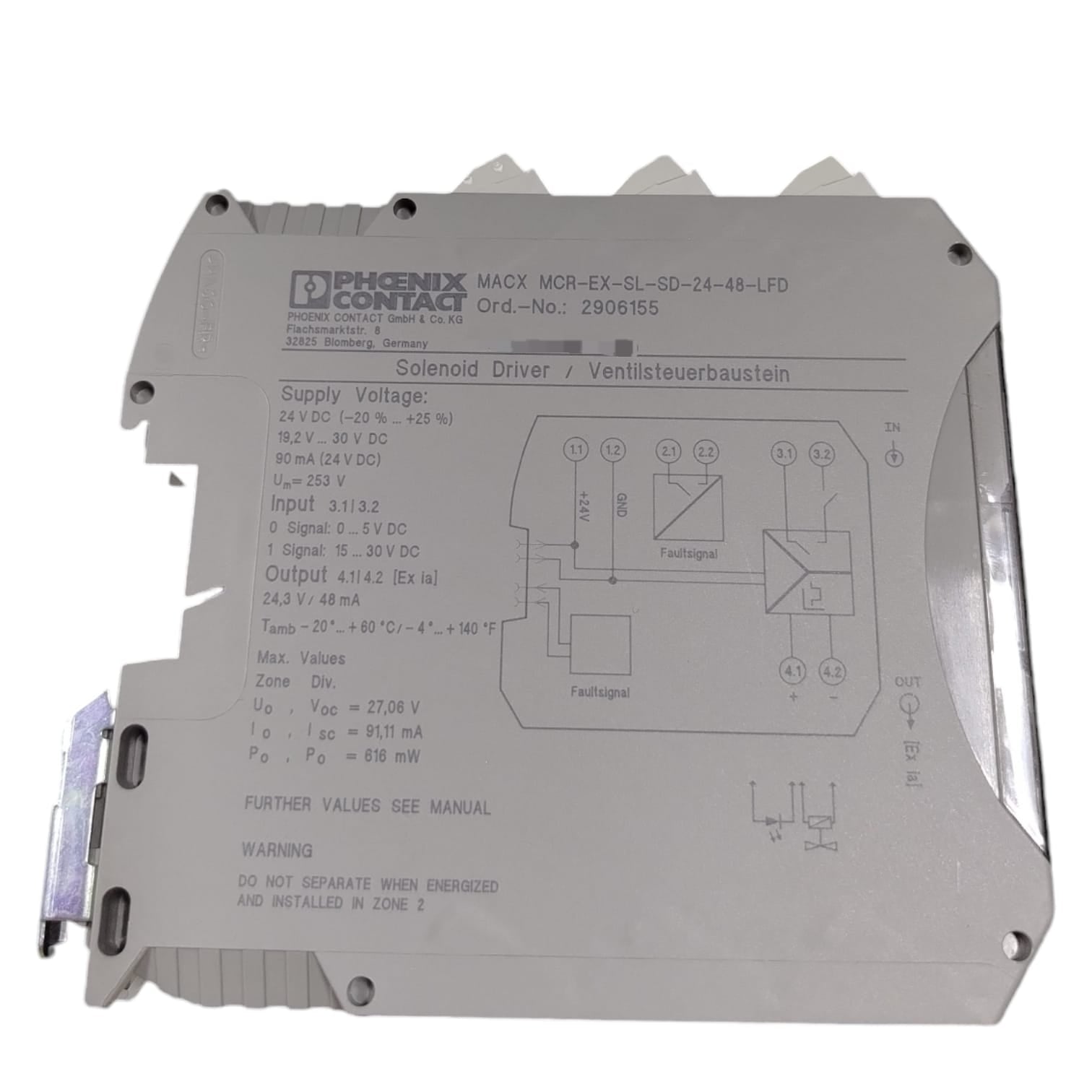 PHOENIX CONTACT MACX MCR-EX-SL-SD-24-48-LFD Componente para mando de válvula