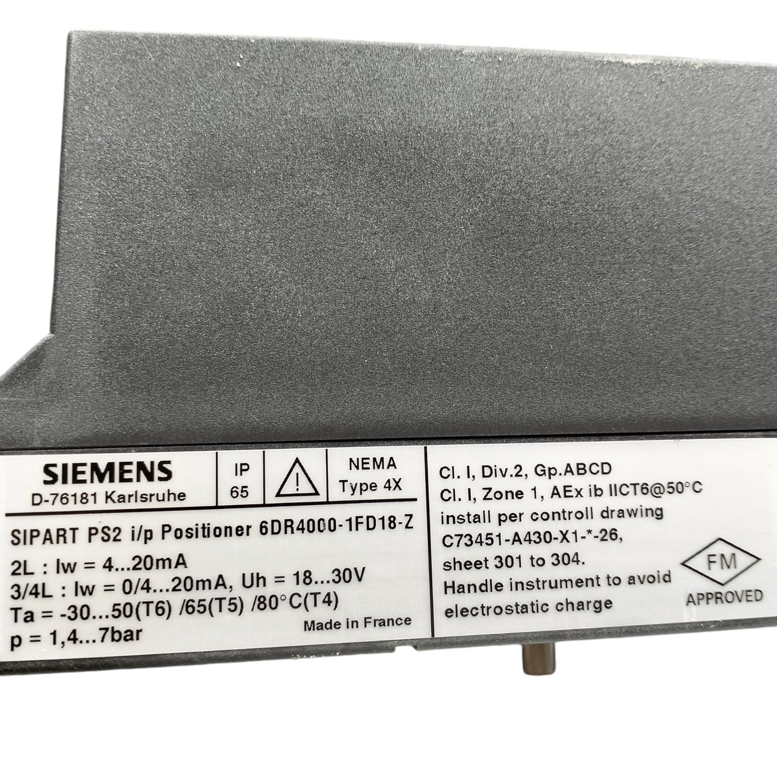 Siemens 6dr4000-1fd18-z SIPART PS2