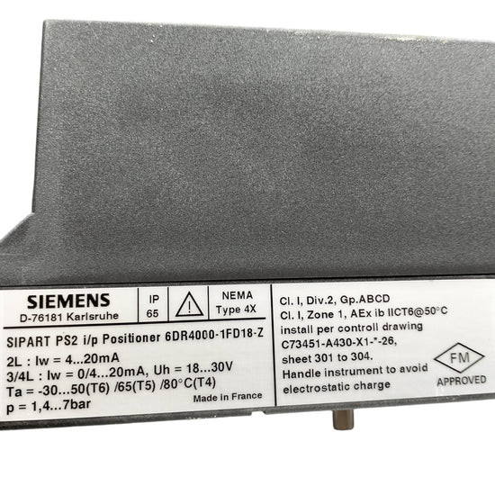 Siemens 6dr4000-1fd18-z SIPART PS2