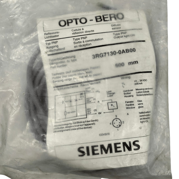 Siemens 3rg7130-0ab00 OPTO BERO 600MM con cable