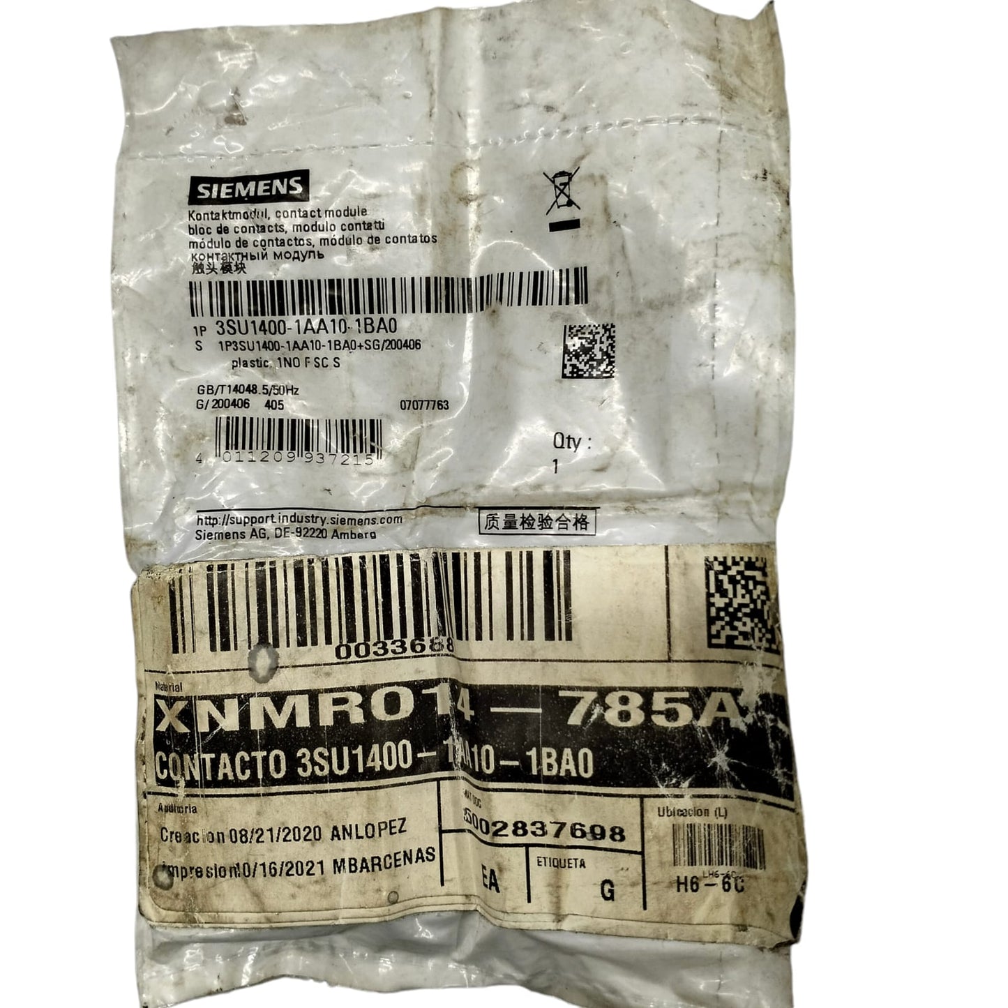 Siemens 3su1400-1aa10-1ba0