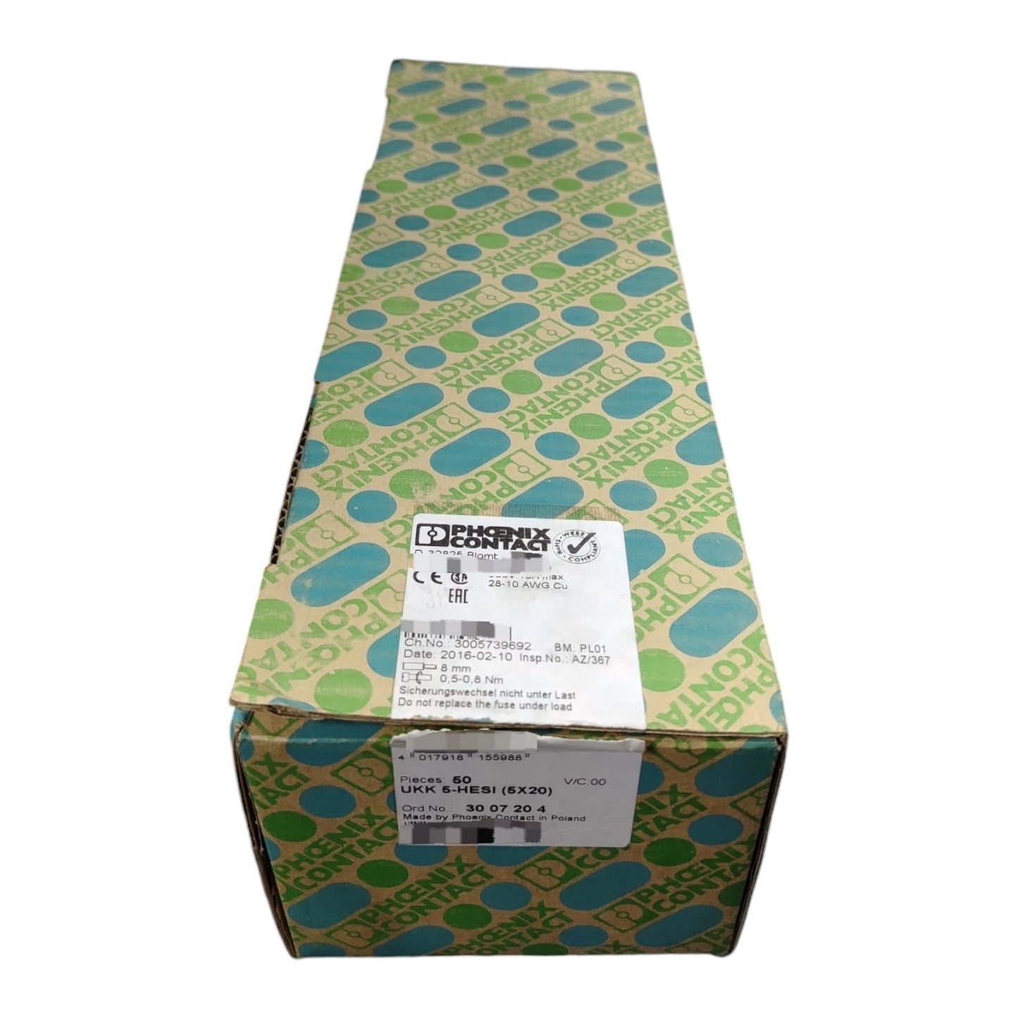 PHOENIX CONTACT UKK 5-HESI CLEMA PORTAFUSIBLE CON 49 PIEZAS