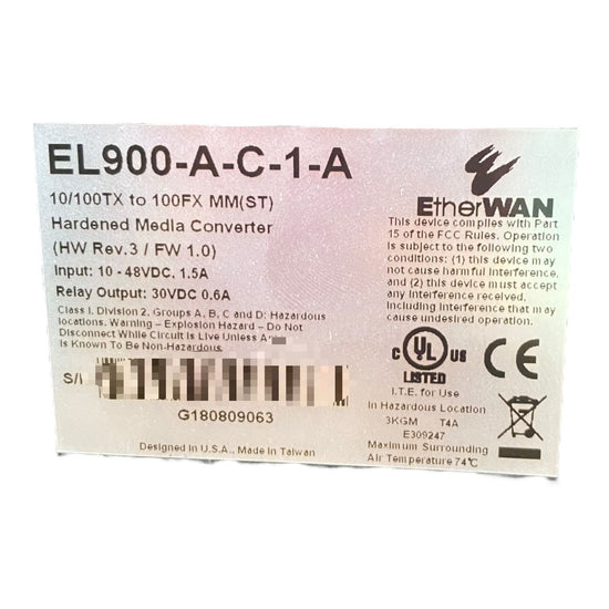 Etherwan El900-a-c-1-a CONVERTIDOR DE MEDIOS