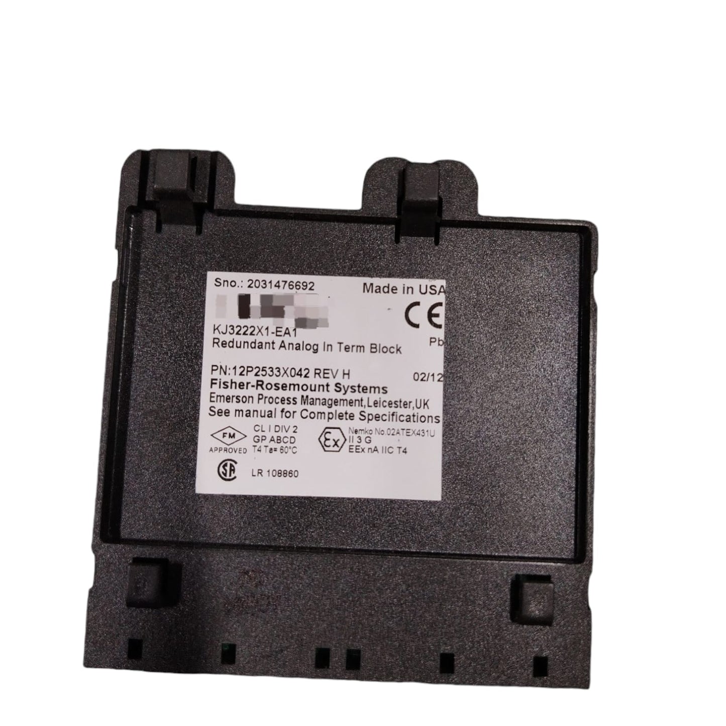 EMERSON KJ3222X1-EA1 Bloque de términos de entrada analógica