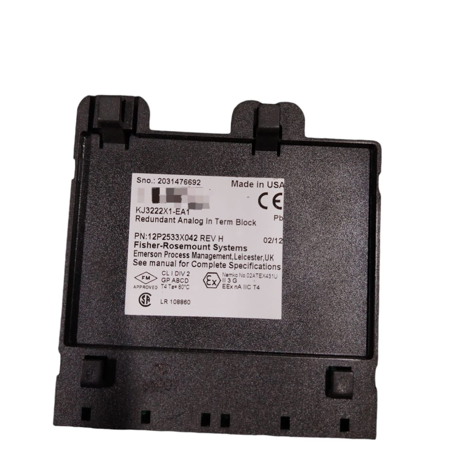 EMERSON KJ3222X1-EA1 Bloque de términos de entrada analógica