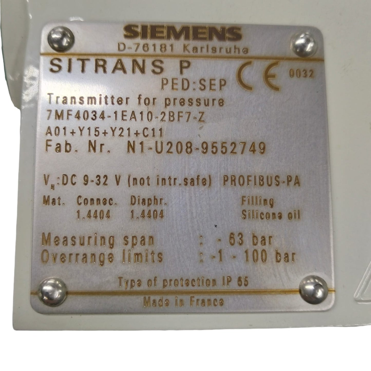 Siemens 7mf4034-1ea10-2bf7-z SITRANS P Transmisor de temperatura