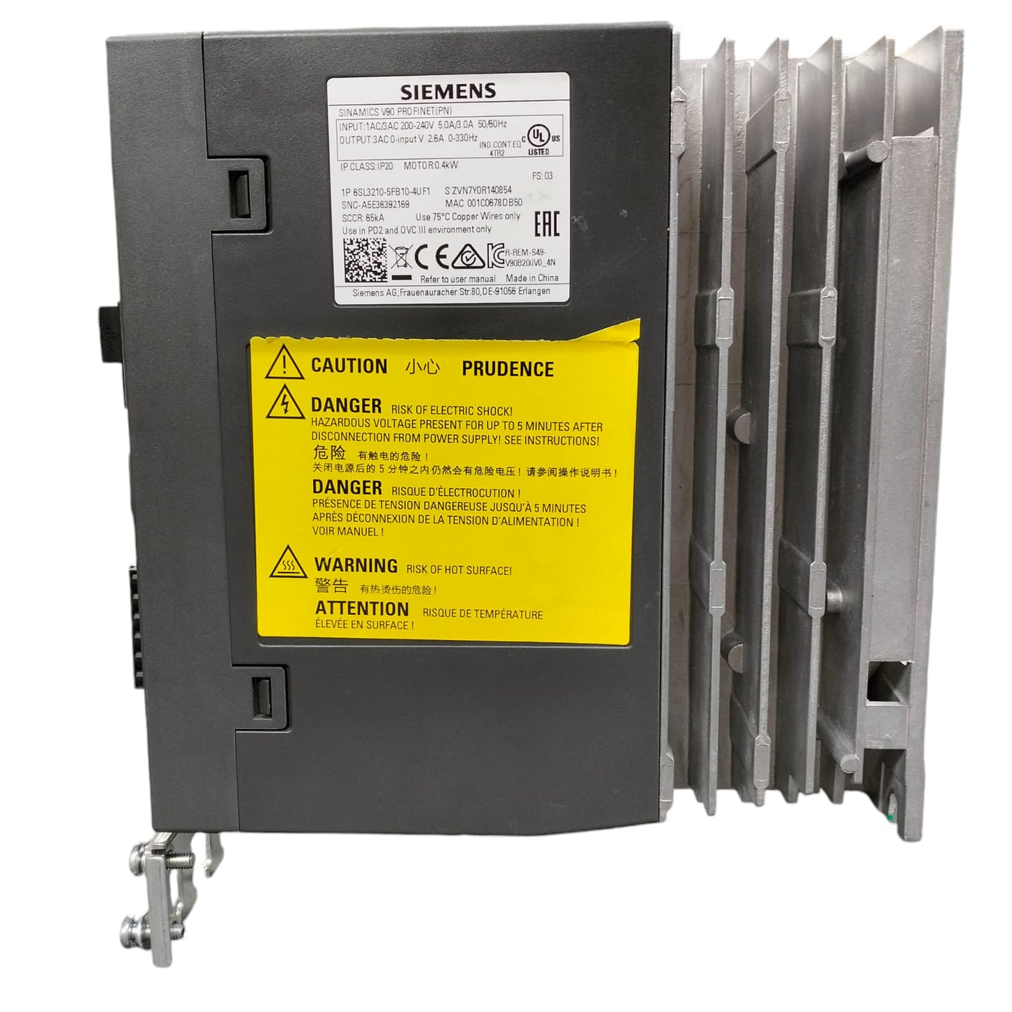 Siemens 6sl3210-5fb10-4uf1 SINAMICS V90