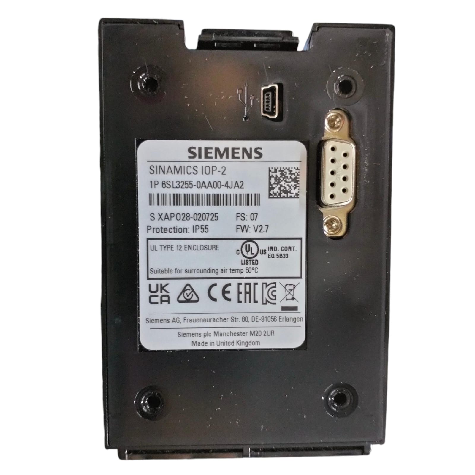 Siemens 6sl3255-0aa00-4ja2 SINAMICS I0P-2 Panel de operador