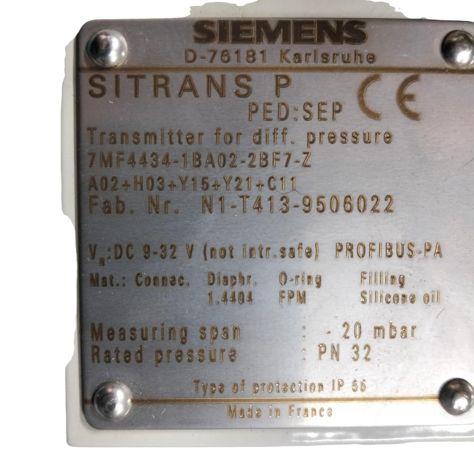 Siemens 7mf4434-1ba02-2bf7-z SITRANS P Transmisor de presión