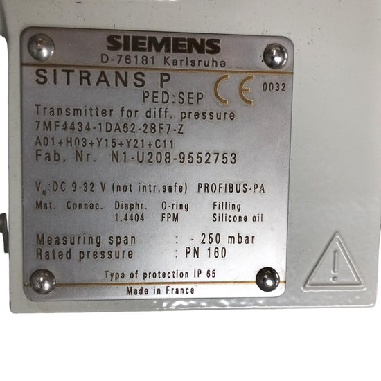 Siemens 7mf4434-1da62-2bf7-z SITRANS P Transmisor de potencia
