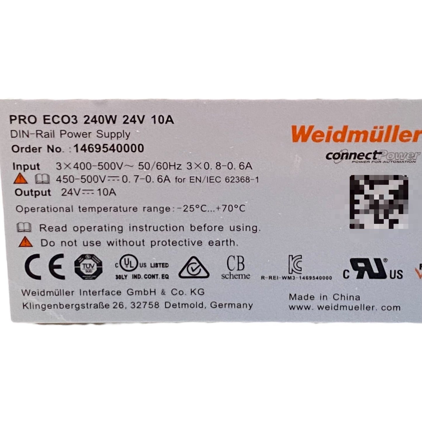 Weidmuller 240w 24v 1469540000
