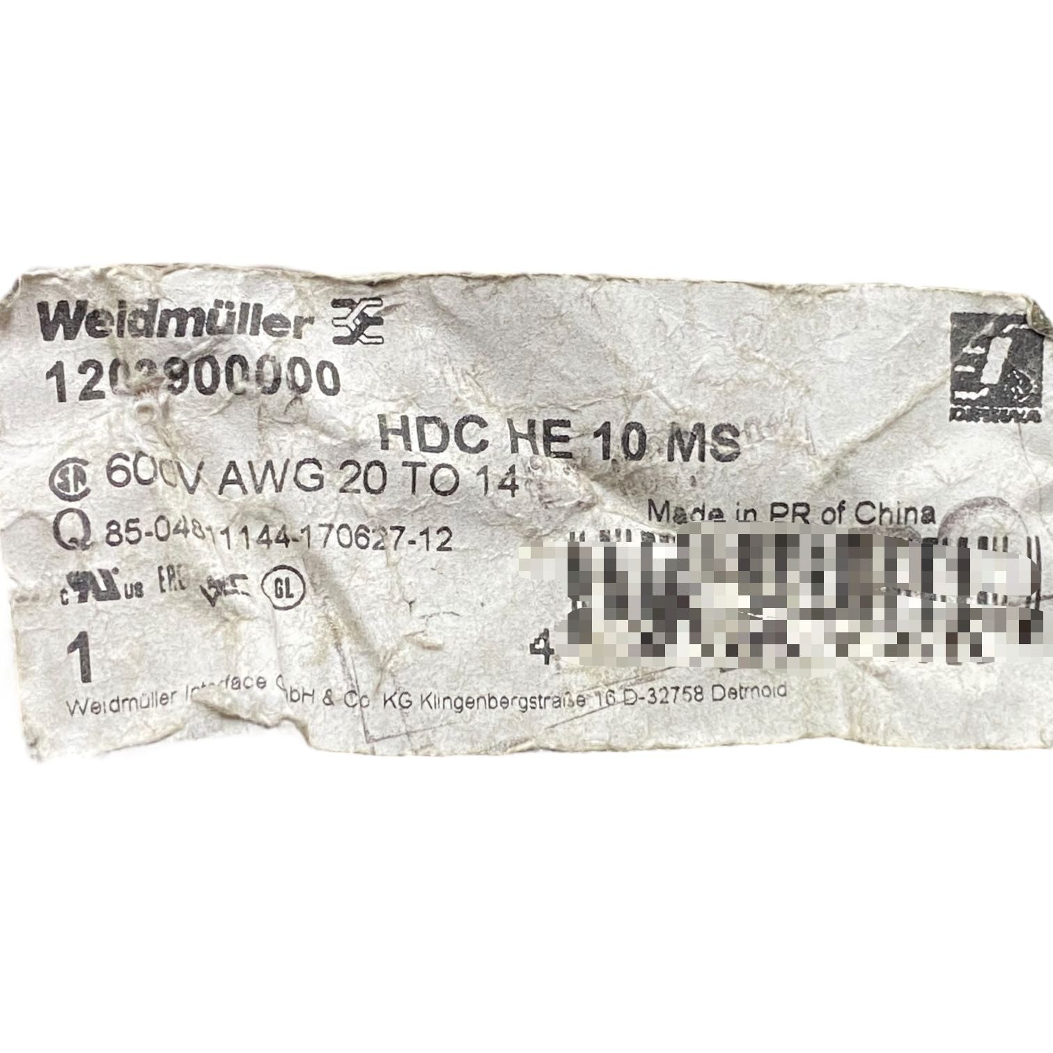 Weidmuller 1203900000 Conector