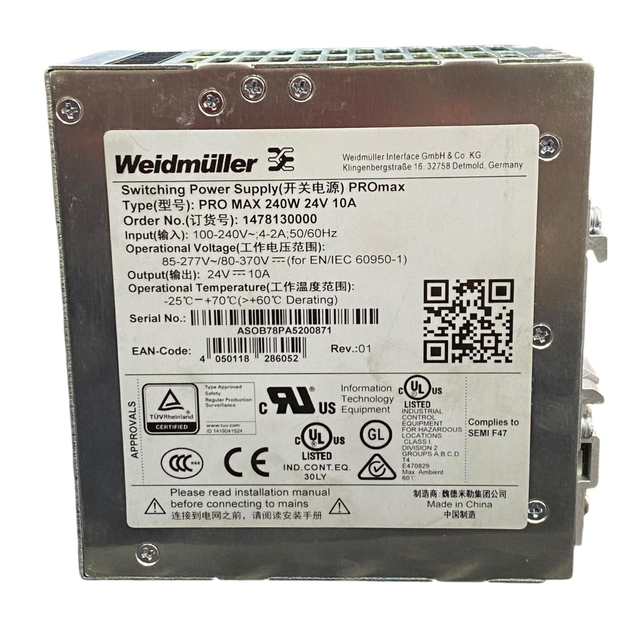 Weidmuller 1478130000 Fuente de alimentación