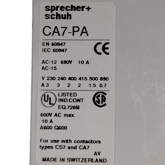 SPRECHER+SCHUH CA7-PA Contacto auxiliar