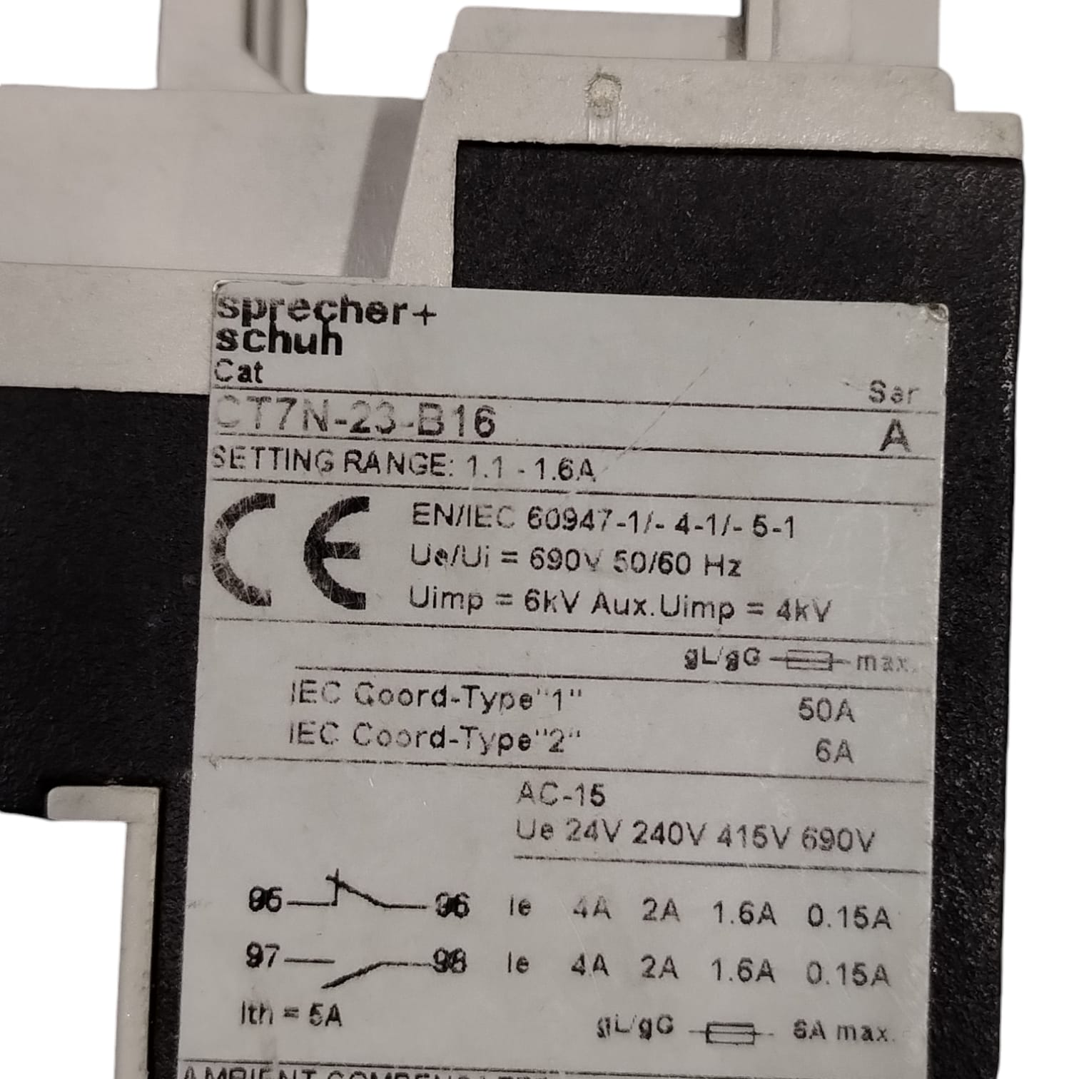 SPRECHER+SCHUH CT7N-23-B16 Relevador