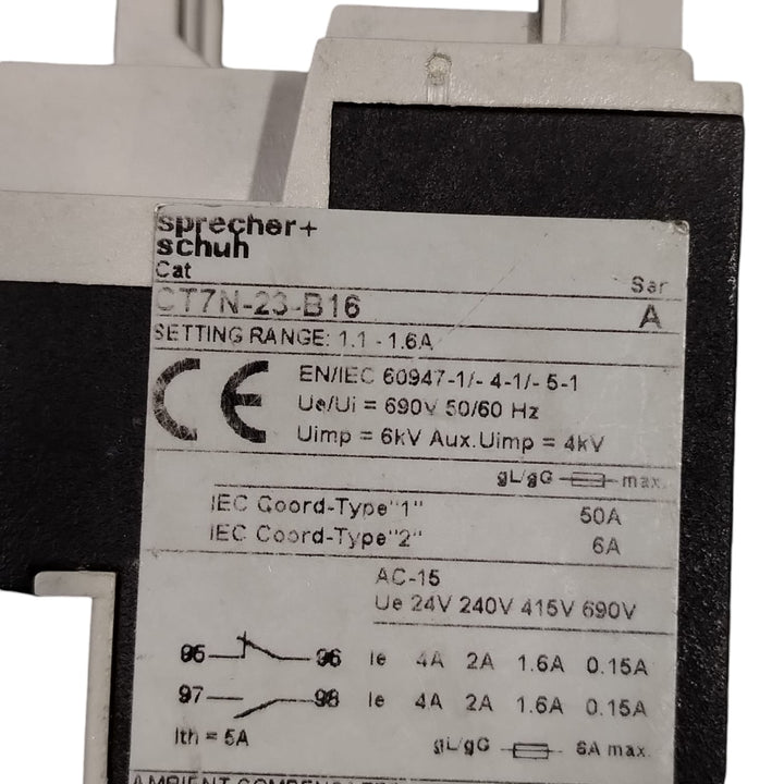 SPRECHER+SCHUH CT7N-23-B16 Relevador