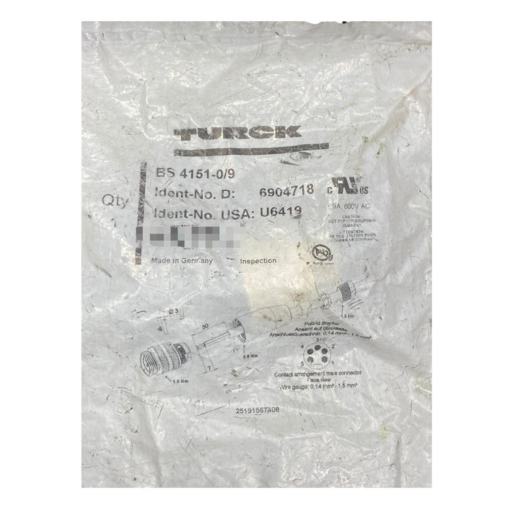 Turck Bs 4151-0/9 Conector