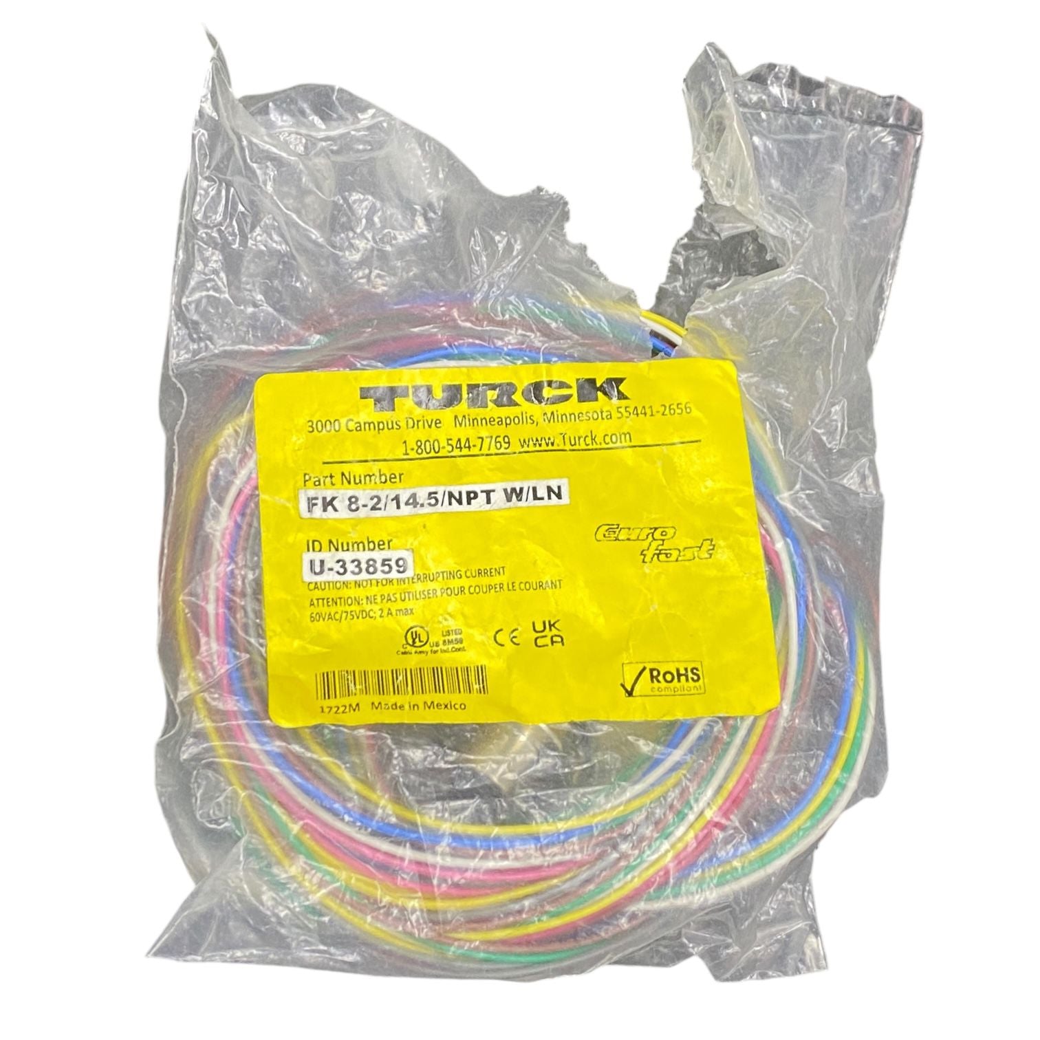 Turck Fk 8-2/14.5/npt W/ln Conector Hembra