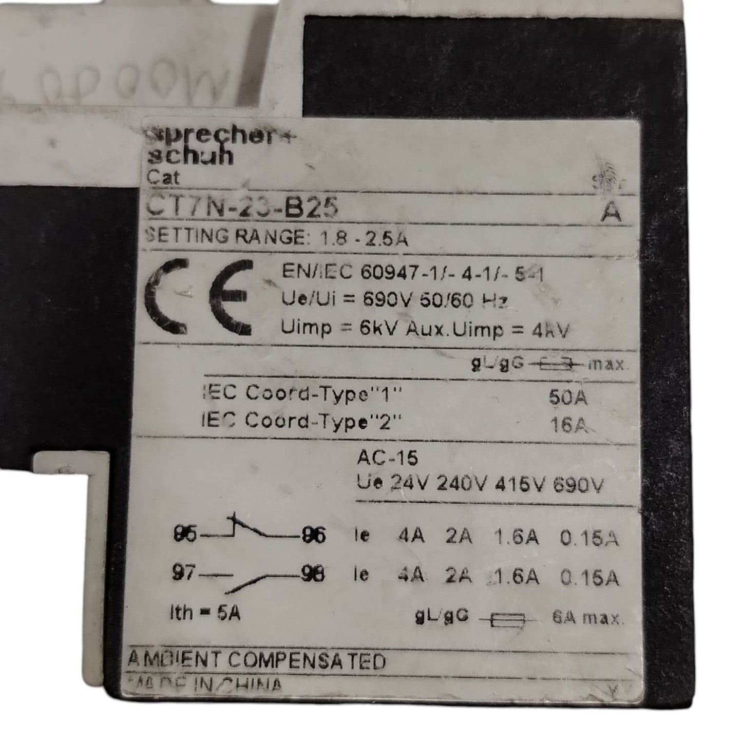 SPRECHER+SCHUH CT7N-23-B25 Relevador