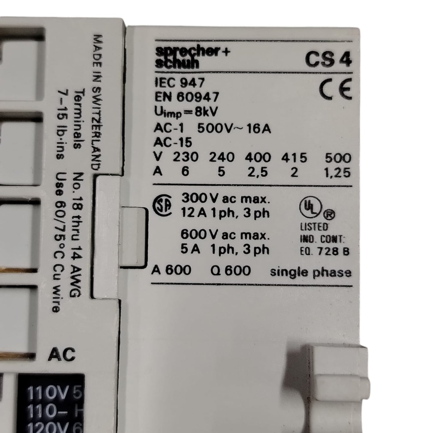 SPRECHER+SCHUH CS 4-22Z Contactor