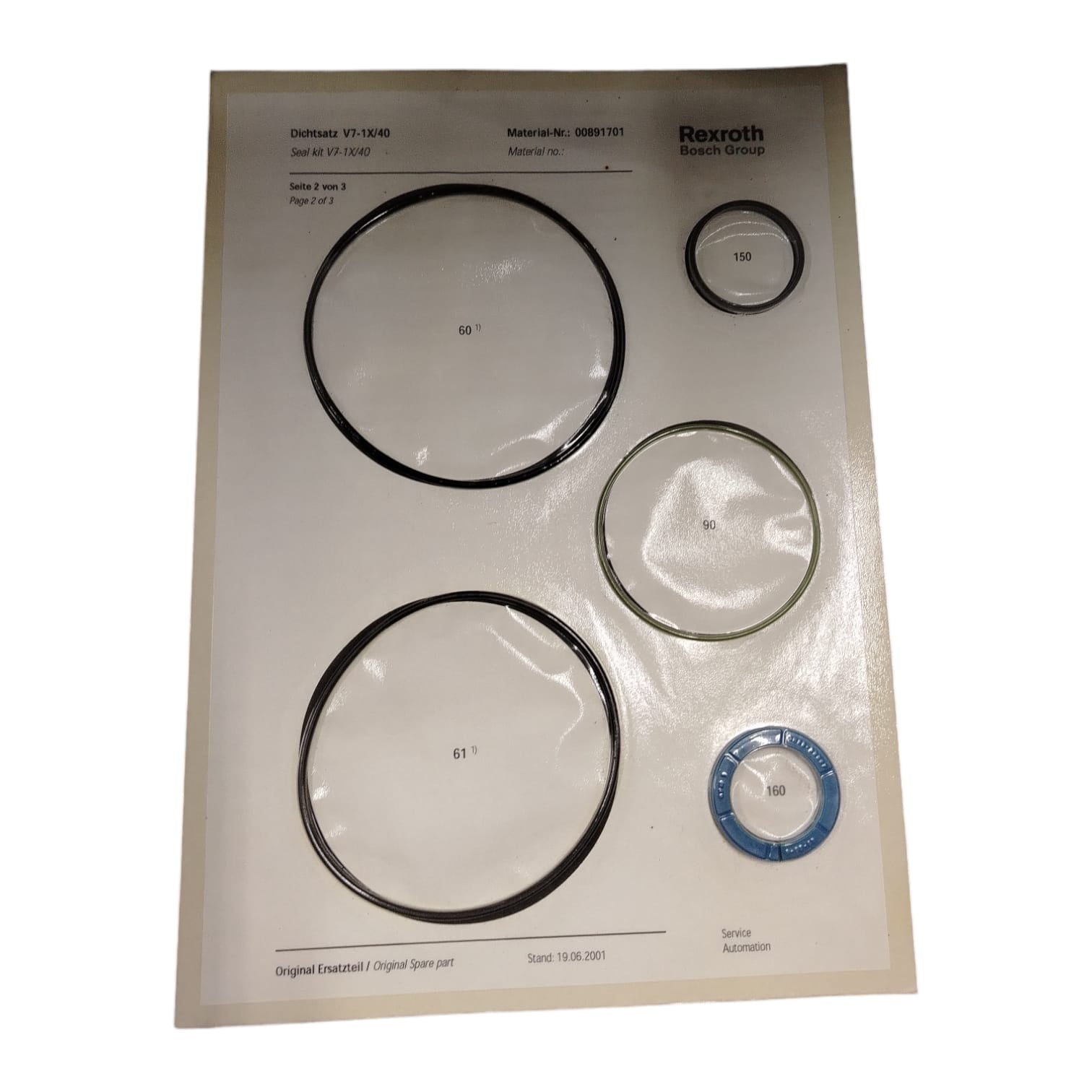 REXROTH V7-1X/40 Kit de gomas