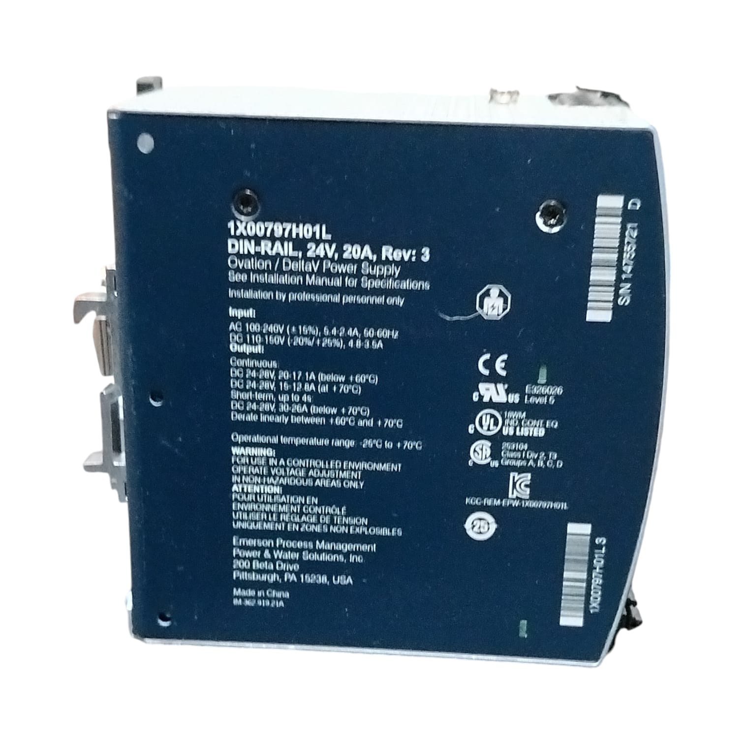 EMERSON 1X00797H01L Fuente de alimentación