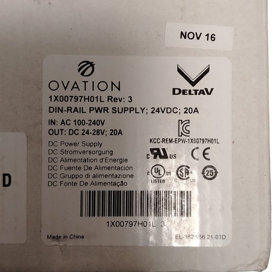 EMERSON 1X00797H01L Fuente de alimentación