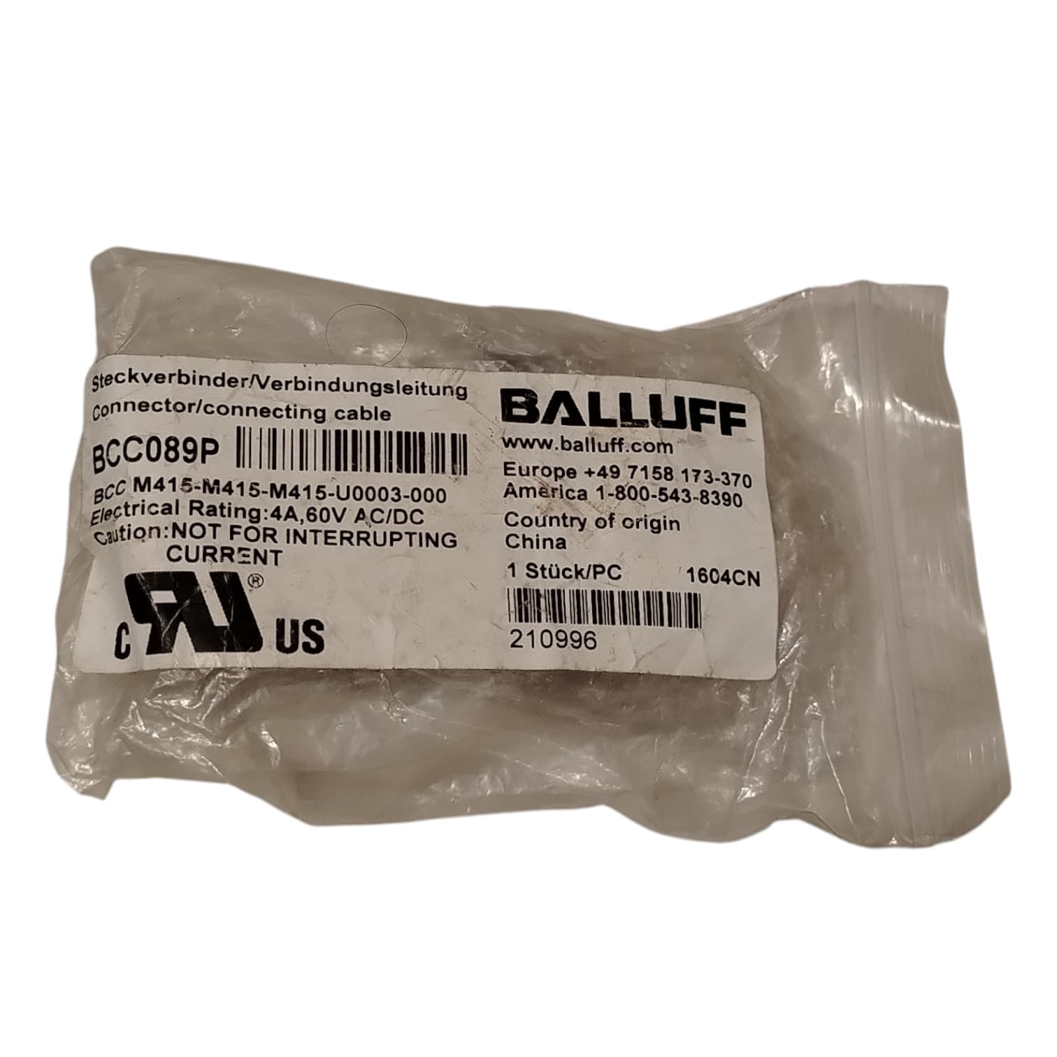 BALLUFF BCC089P BCC M415-M415-M415-U0003-000 Conector T
