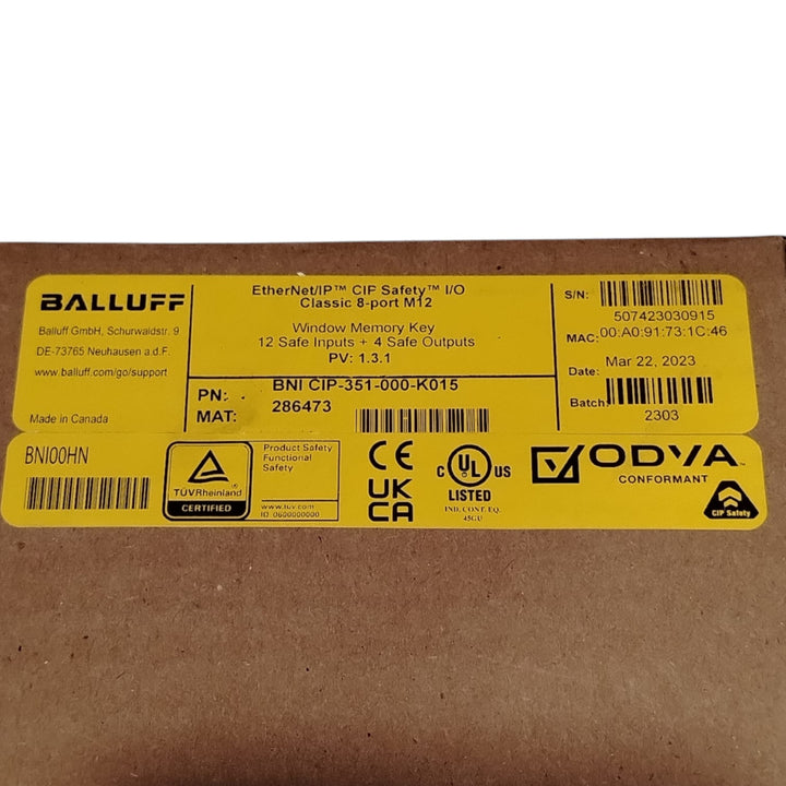BALLUFF BNI CIP-351-000-K015 Módulo de E/S de seguridad CIP