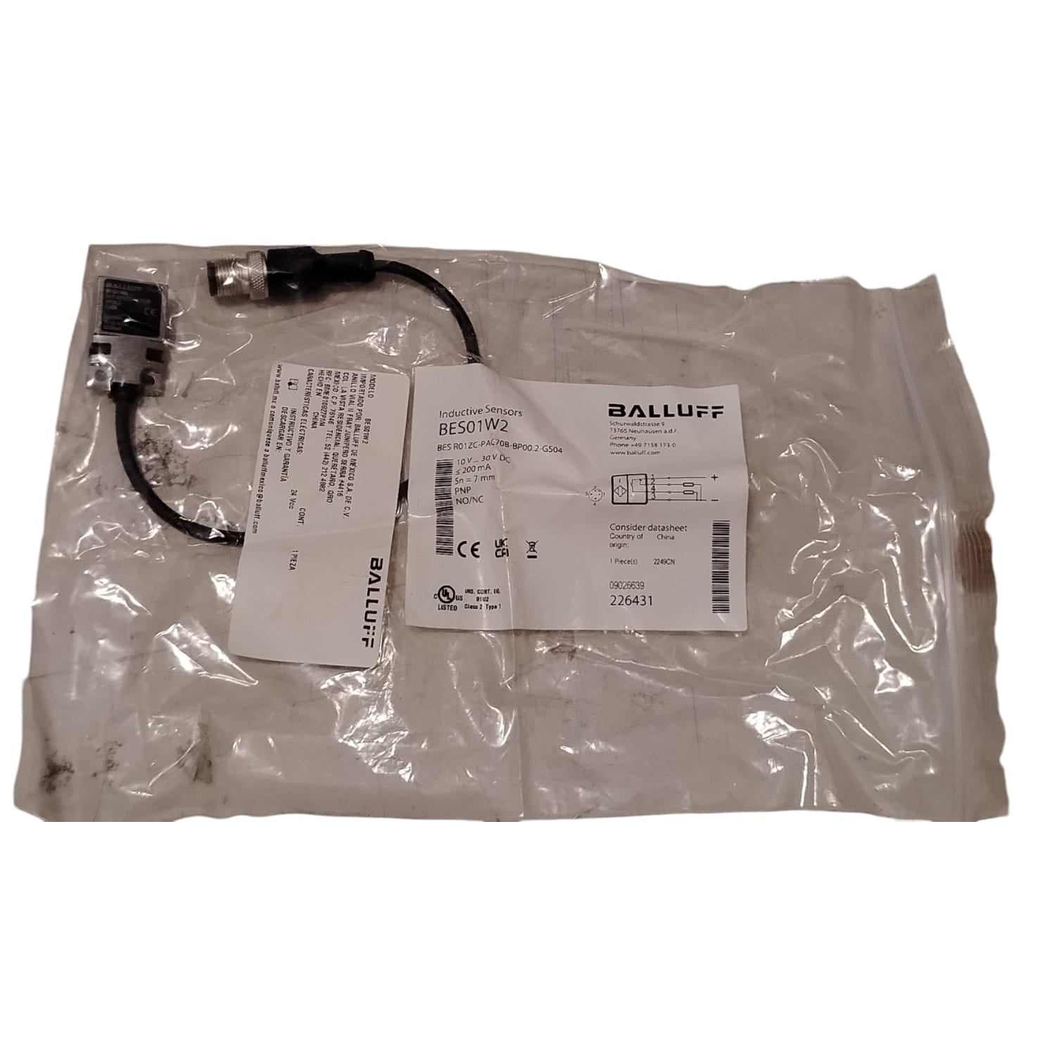 BALLUFF BES01W2 BES R01ZC-PAC70B-BP00.2-GS04 Sensor de proximidad/ inductivo