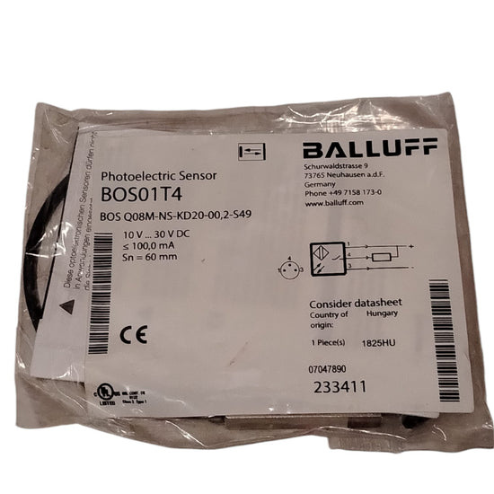 BALLUFF BOS01T4 BOS Q08M-NS-KD20-00,2-S49 Sensor fotoeléctrico