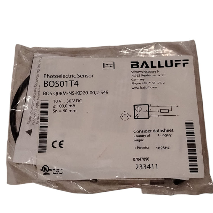 BALLUFF BOS01T4 BOS Q08M-NS-KD20-00,2-S49 Sensor fotoeléctrico
