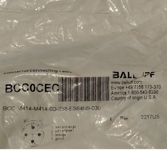 BALLUFF BCC0CEC BCC M414-M414-6D-338-ES64N9-030 Cable de conexión