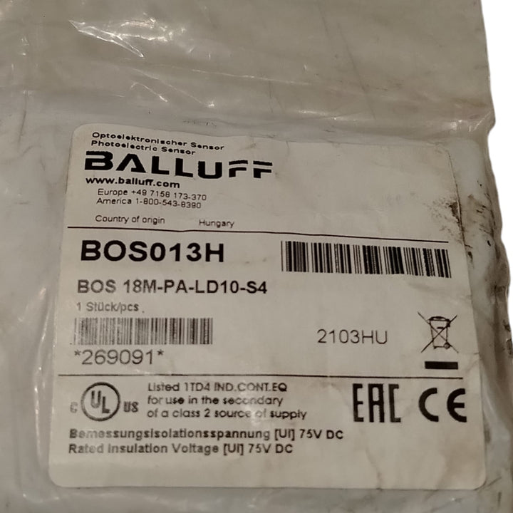 BALLUFF BOS013H BOS 18H-PA-LD10-S4 Sensor fotoeléctrico/inductivo