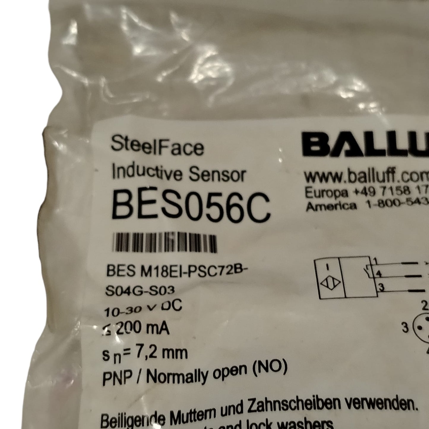 BALLUFF BES056C BES M18EH-PSC72B-S04G-S03 Sensor inductivo