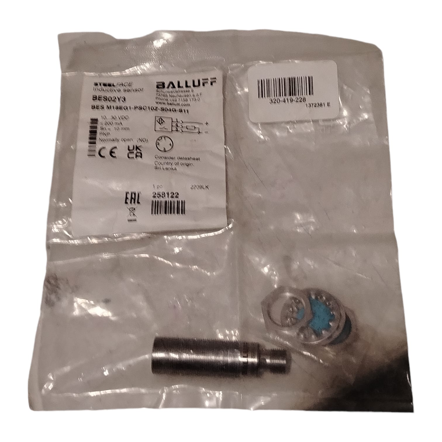 BALLUFF BES02Y3 BES M18EG1-PSC10Z-S04G-S11 Sensor inductivo
