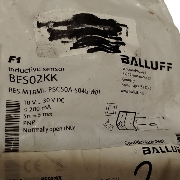 BALLUFF BES02KK BES M18ML-PSC50A-S04G-W01 Sensor inductivo