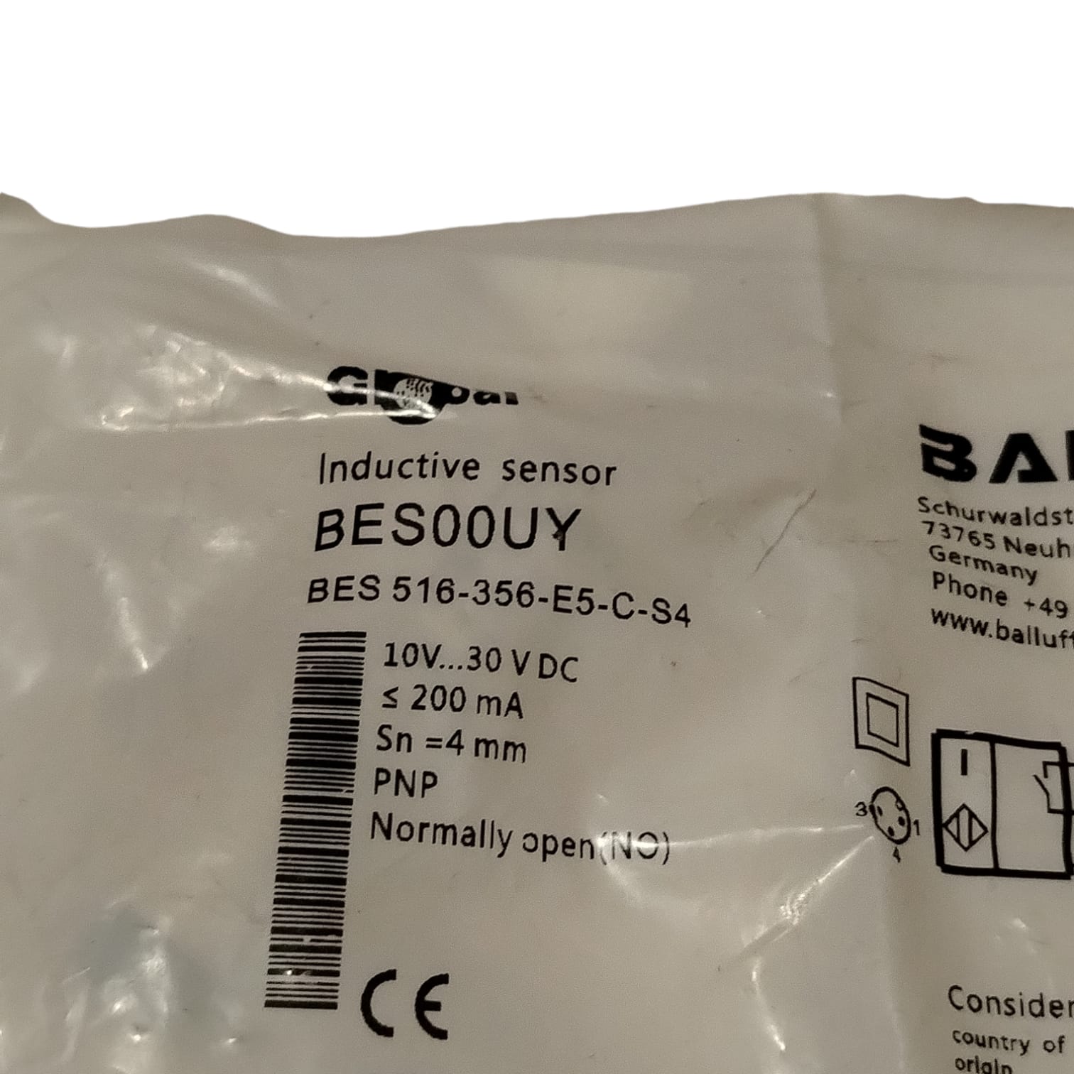 BALLUFF BES00UY BES 516-356-E5-C-S4 Sensor de proximidad