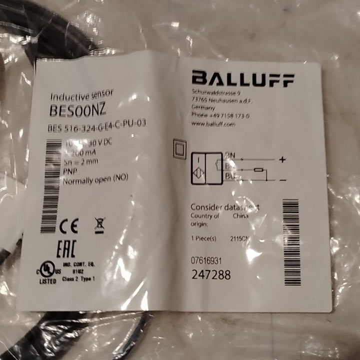 BALLUFF BES00NZ BES 516-324-G-E4-C-PU-03 Sensor de proximidad
