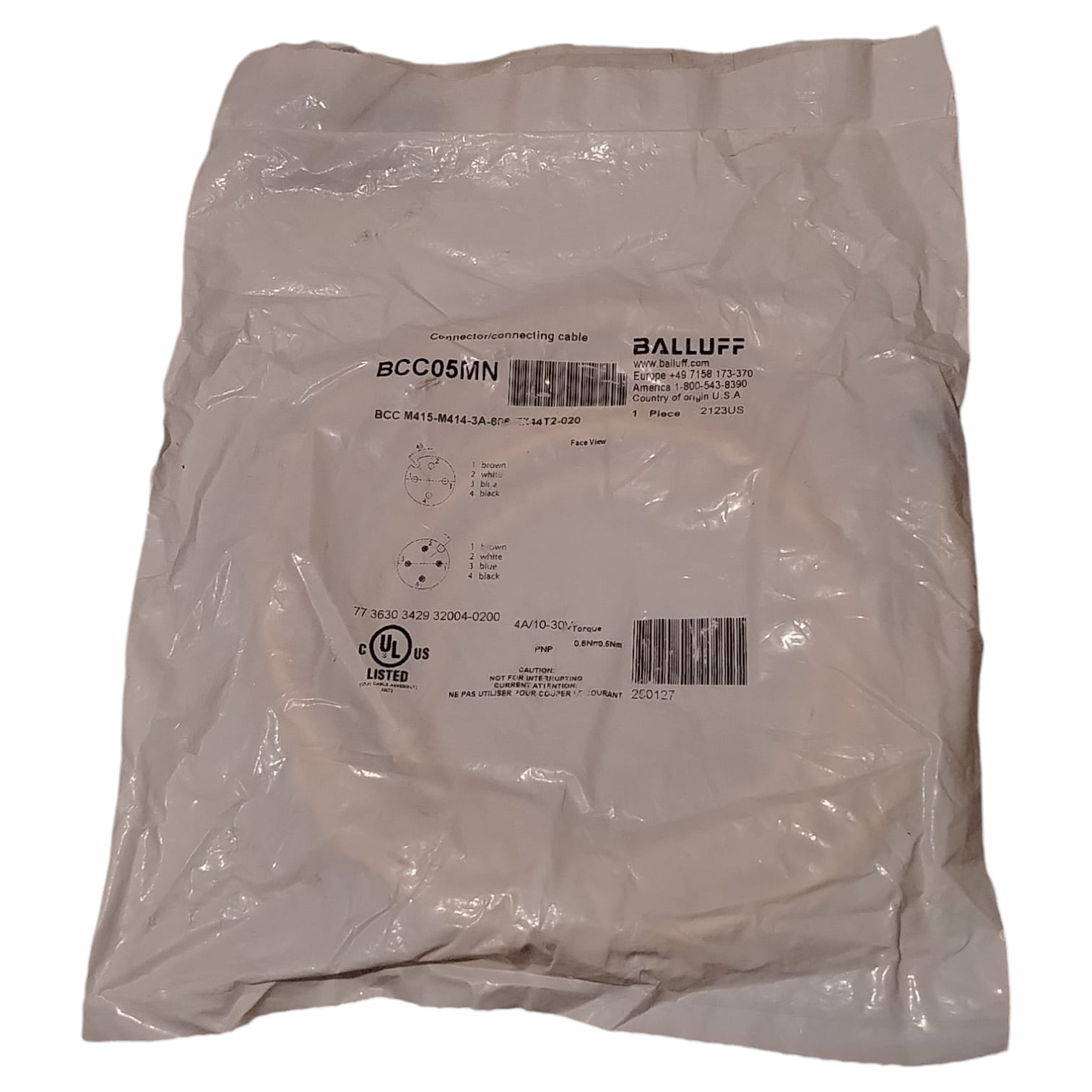 BALLUFF BCC05MN BCC M415-M414-3A-606-EX44T2-020 Cable de conexión
