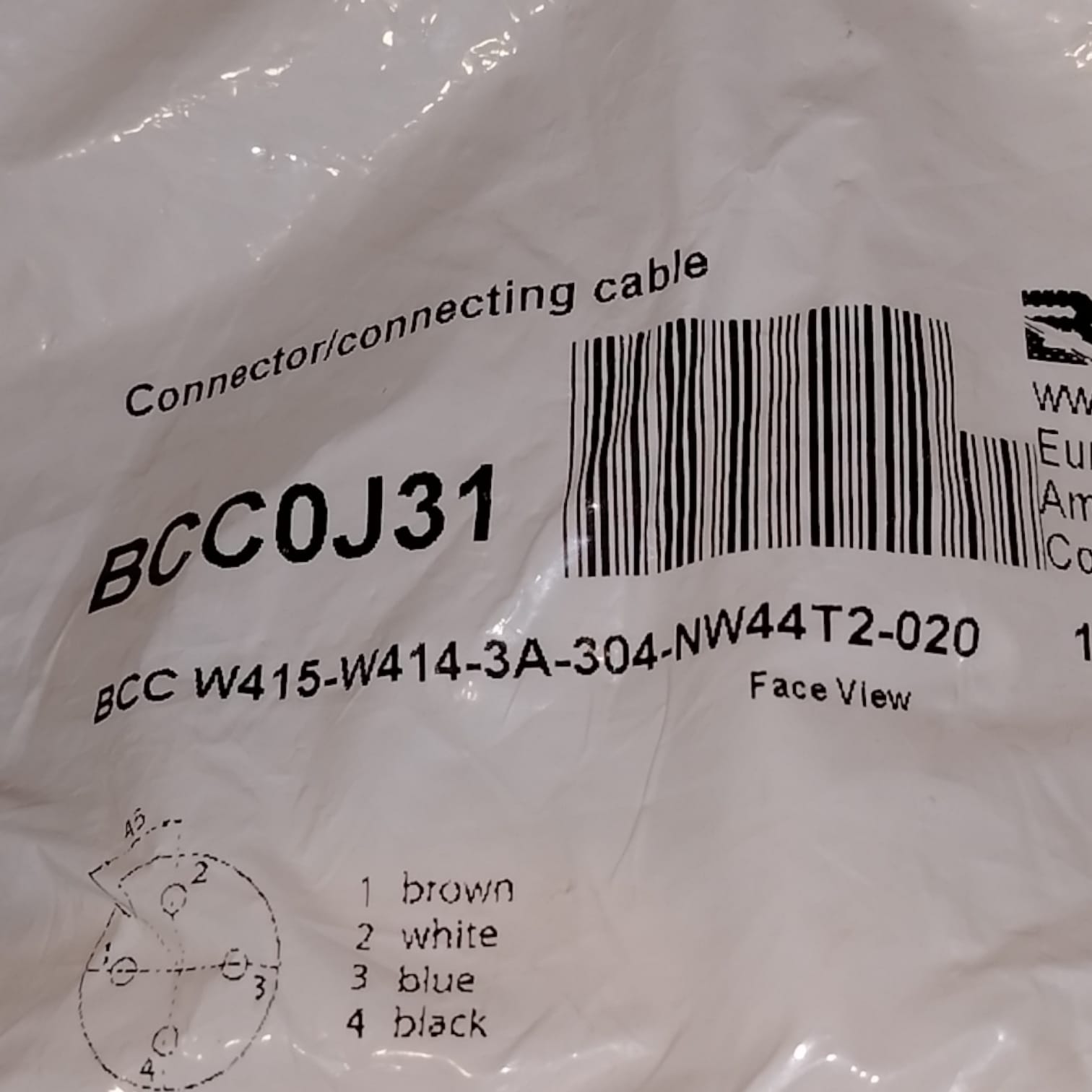 BALLUFF BCC0J31 BCC W415-W414-3A-304-NW44T2-020 Cable de conexión