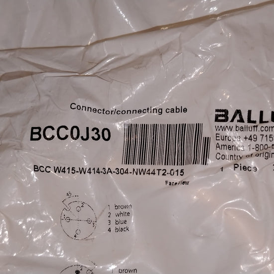 BALLUFF BCC0J30 BCC W415-W414-3A-304-NW44T2-015 Cable de conexión