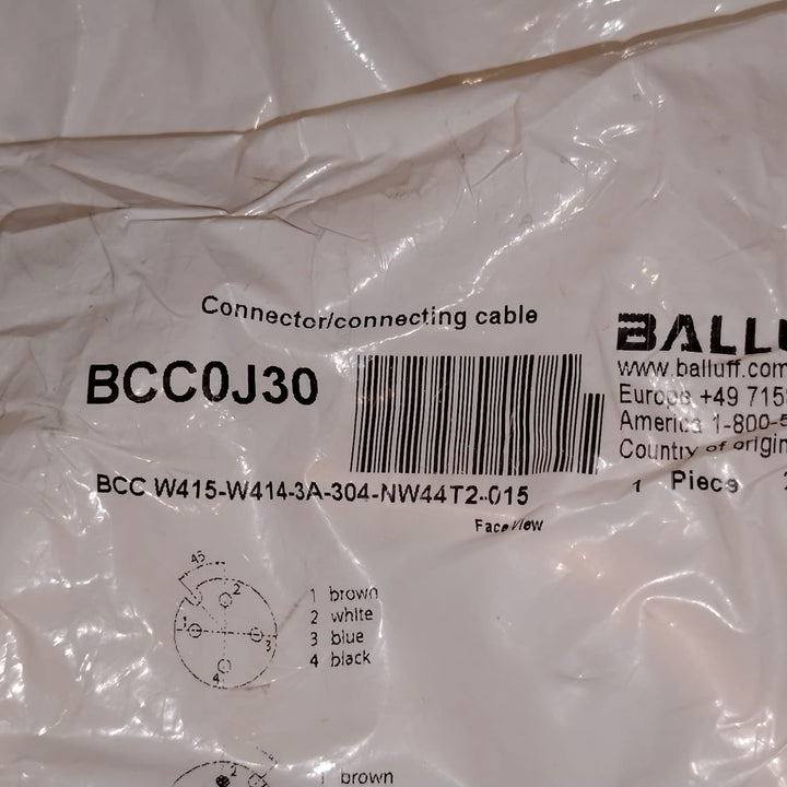 BALLUFF BCC0J30 BCC W415-W414-3A-304-NW44T2-015 Cable de conexión